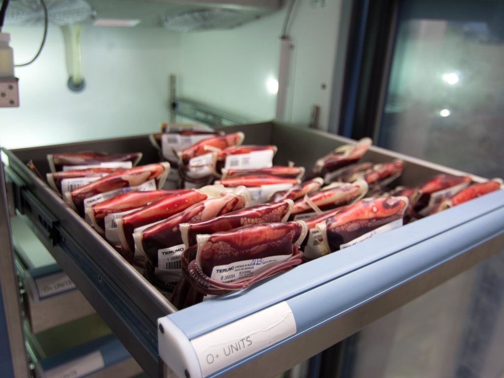 Several days’ worth of blood are stored in Zipline’s fulfillment centers. Photo: Evan Ackerman