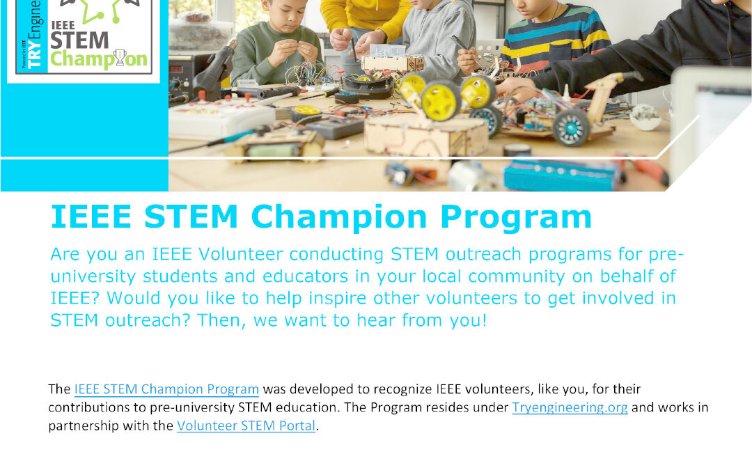 Call for Application: IEEE STEM Champion Program